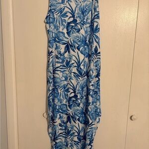 Blue and White Floral Maxi Dress